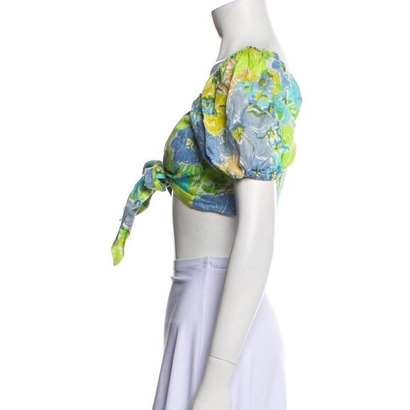 Floral Puff Sleeve Tie-Front Top - Picture 4 of 6